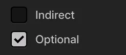Two checkboxes. One is checked; the other is unchecked.