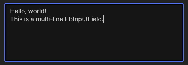 An input field displaying multiple lines of editable text.