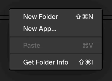 A context menu from the file manager.