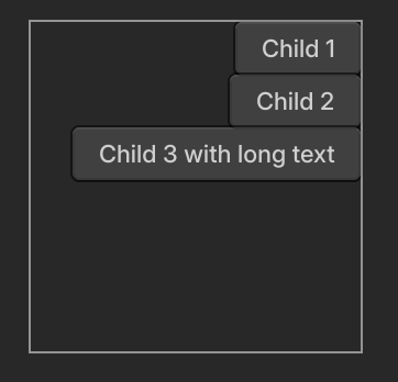 A column of 3 right-aligned buttons.